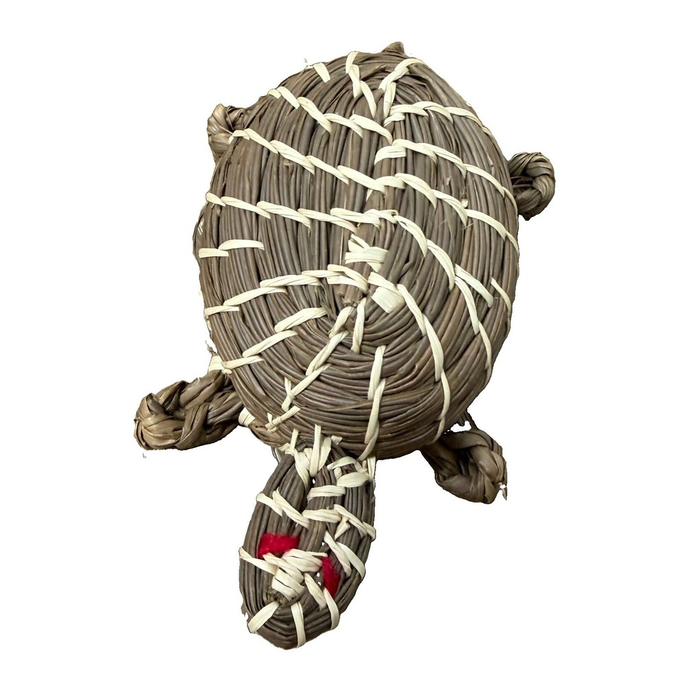 Vintage Basket Turtle Tortoise Mexican Coiled Effigy - Picture 8 of 9